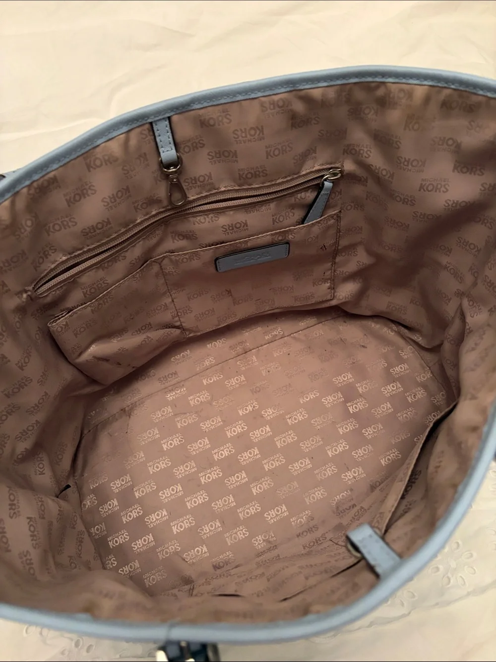 Michael Kors Powder Blue Saffiano Leather Tote - Picture 3 of 3